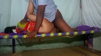 Sultry Tamil Aunty In Silk Saree Gets Pounded Doggy Style On The Home Floor