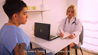 Dr. Xiara Dark, The Blonde Bombshell, Gets Wet Examining Her Patient’s Massive Cock – Starring Juan Bustos