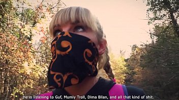 Karina The Stalker Gives A Wild Outdoor Blowjob To A Guard At An Abandoned Camp
