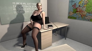 Naughty Teacher Slips Her Fingers Inside Her Wet Pussy While Her Students Watch, Moaning With Forbidden Pleasure.