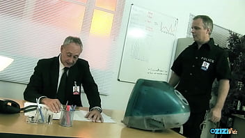 Trapped In The Station, This Busty Brunette Must Use Her Plump Tits And Tight Cunt To Please Both Cops Before She’s Free To Go.