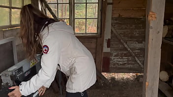 My Wife Takes A Pounding From Behind In The Open Air, Moaning With Every Thrust.