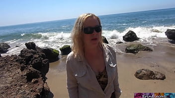 Pov: Bending Erin Electra Over On A Public Beach And Pounding Her Doggystyle