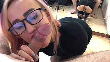 Glasses-wearing Student Gives A Messy Facial After A Deep Throat Blowjob