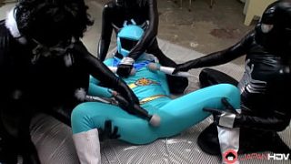 Blue-clad Space Vixen Gets Gangbanged By Her Collection Of Toys.