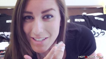 Busty Sorority Slut Drenches Herself In Creamy Cum