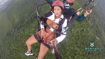 Colombia’s Top Ebony Star Mariana Martix Soars Naked, Fingering Herself Mid-flight