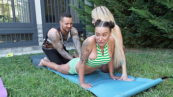 Bending Over Backwards For A Wild Threesome With Two Flexible Babes