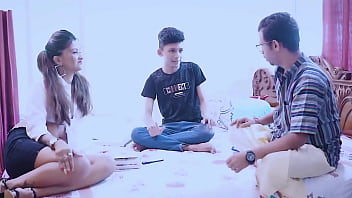 Naughty Indian Teen Gets Double Stuffed By Her Professor And Stepbrother