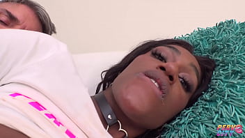 Sultry Ebony Seductress Takes A Thick White Cock Deep, Unleashing A Gushing Creampie