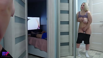 Curvy Stepdaughter Peeks At Her Stepfather’s Private Moments